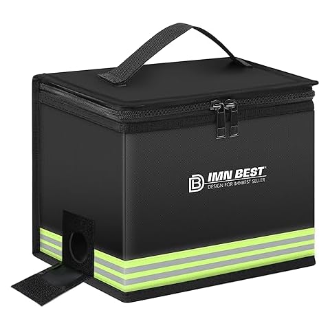 ImnBest Lipo Safe Bag Fireproof, Explosion-proof Bag, Large Capacity, Fireproof Safe, Lipo Battery Storage Box, Protective Safe Bag for Charging and Storing, with Robust Handle and Mesh Bag Cover