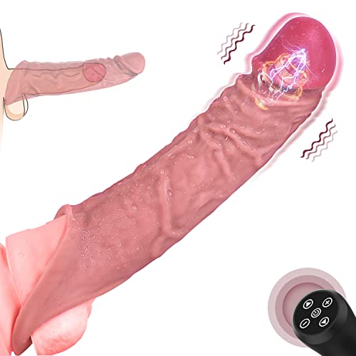 Vibrating Penis Extender - Latune Cody, 10 Vibration Silicone Penis Sleeve With Ball Stretcher For Enlarge Thicken, Remote Control Realistic Girth Sleeve, Rechargeable Sex Toy For Men & Couple #TOP2