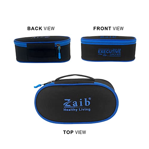 Image of Zaib Stainless Steel Lunch Box for Kids with Insulated Carry Bag | 3 Containers: 2x350ml + 1x400ml Rice Bowl | Durable, Leak-Proof & BPA-Free Tiffin Box for School, Travel & Picnics (Executive 2+1)