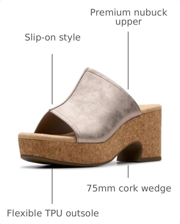 Image of Clarks Women's Nerisa Vine Cork Heeled Sandal