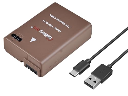 Batería EN-EL14 recargable USB-C para cámaras Nikon D3100 D3300 D5100 Coolpix P7100