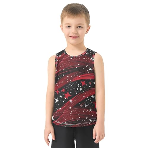 JUNZAN Golden Sun Moon Stars Boho Boys Performance Tank Top Sleeveless Teens Vest Toddler Tank Undershirt for Gym Beach 3T2