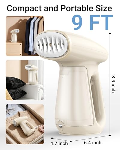 Bear Steamer for Clothes, Handheld Clothes Steamer,1300W Strong Power Garment Steamer with 230ml Tank,Fast Heat-up, Auto-Off, Steam Iron Fabric Wrinkle Remover with Brush for Home and Travel - Image 4
