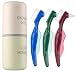 Stiffness, Hard Denture Brush Toothbrush with Premium Carrying Case for Denture Care,Denture Double Sided Brush Cleaning False Teeth(3 Pack)