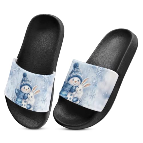 Image of Unisex Slides for Girls Boys Comfortable Slippers Slides Non-slip Shower Shoes House Fashion Thick for Indoor & Outdoor Gifts