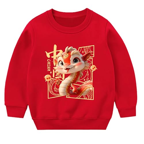 Boys Winter Padded Warm Year Of Printed Round Neck Sweatshirt Active Pullover for Toddler Kids
