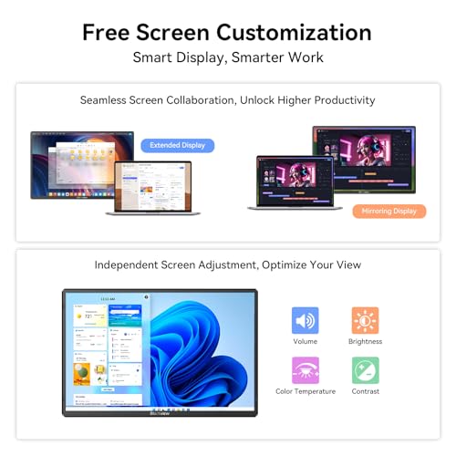 Blackview 16.1 Portable Monitor for Laptop, 1200P FHD Laptop Screen Extender - image 8