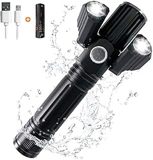 LED Torch USB 1000 Lumens Adjustable Focus Pocket Torch Four Modes Super Bright Mini Torch IPX6 Outdoor Waterproof Camping Torch For Camping Hiking Adventure