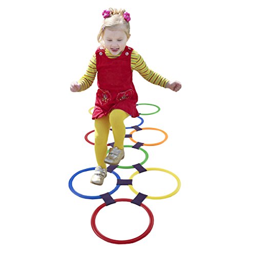 Hey! Play! 80-TK126194 Hopscotch Ring Game-10 Multi-Colored Plastic Rings And 15 Connectors thumb #2