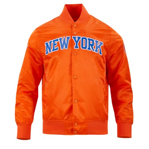 Pro Standard Mens NBA New York Knicks Classic Satin Satin Jacket Orange S