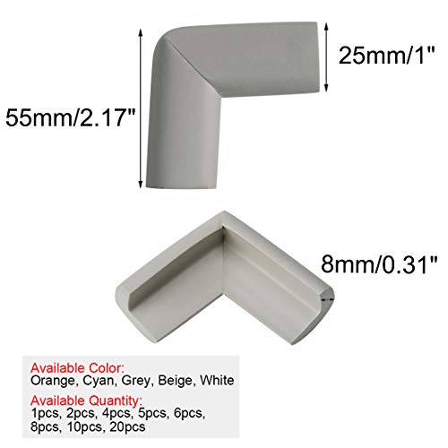 Image of uxcell 2pcs Foam Furniture Desks Edge Cover Pads Protectors Corner Cushions Bumpers Guards Gray