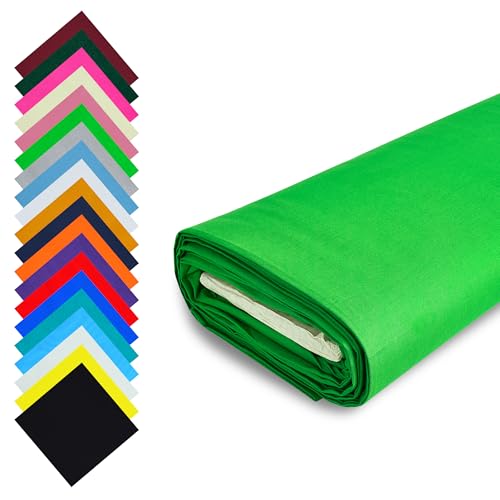 Tissu au mètre (2m, Vert émeraude) 100% coton 147,5 cm pour le quilting, la couture, la confection de vêtements, la literie, le bricolage et plus encore - Disponible en 20 coloris | FT Fashion Track