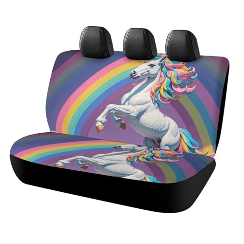 Housse de siège arrière pour chien durable motif arc-en-ciel pour camion