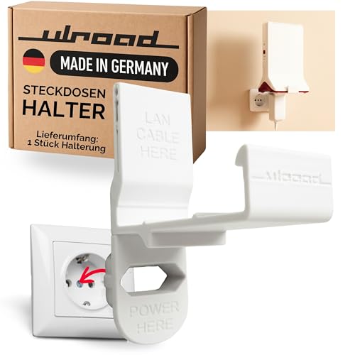 Wandhouder voor Fritz!Repeater 3000AX/6000 – stopcontact houder met kabelbeheer, borenvrij, compact design