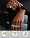TLY Stackable Gold Rings for Women 18K Gold Plated Interlocking Ring Stack Set Gold Silver Mixed Metal Statement Rings Waterproof Dainty Cubic Zirconia CZ Fashion Connected Band Thumb Ring Size 4-11 Jewelry Gift for Women