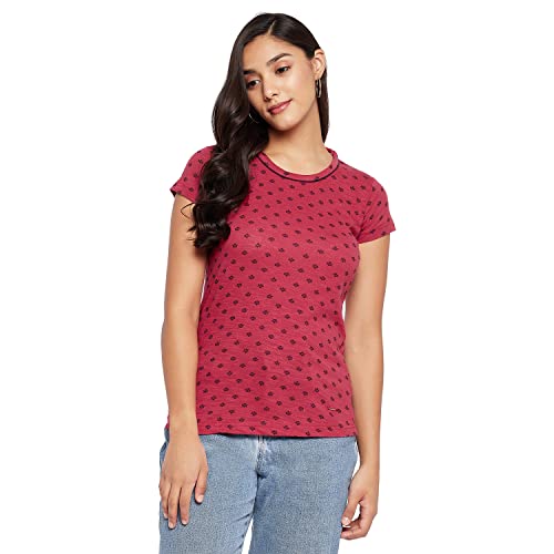 Image of Duke Stardust Red Color Round Neck Lady Top