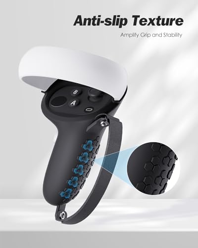SUPERUS Controller Grips Cover for Oculus Quest 2, Anti-Slip Texture - VR Accessories Compatible with Meta Quest 2, Silicone Controller Grips Cover with Adjustable Knuckle Straps - Image 3
