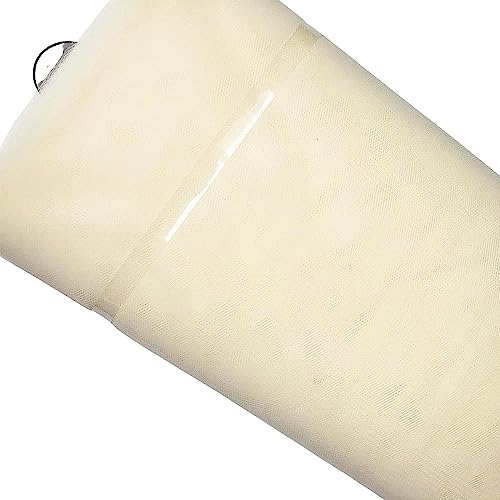 Phantomon 137 cm x 36,5 mètres de tulle en rouleau pour mariage, décoration, projet DIY, ruban cadeau, couture de jupe tutu, nœud de chaise (Ivoire)