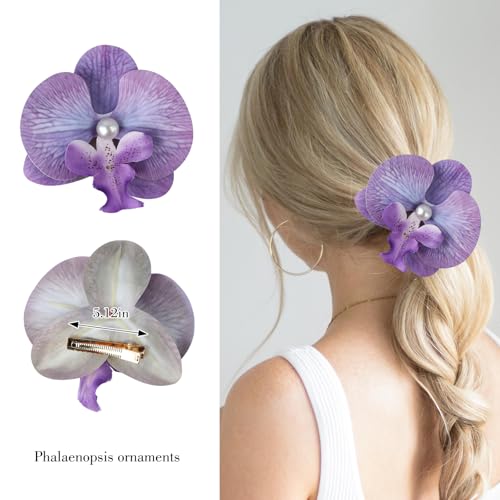 6 pinzas para el cabello con flores hawaianas miniatura 2