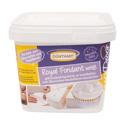 Günthart BackDecor | 1 Stück Royal Fondant | weiß 800 g | eine VKE | palmölfrei | gebrauchsfertig und leicht zu verarbeiten | zum Überziehen und Modellieren
