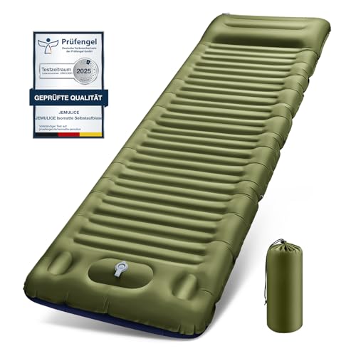 JEMULICE Materassino Campeggio Autogonfiabile, Aggiornato Materassini Gonfiabili Campeggio Spessore 12CM con Cuscin, Materasso Campeggio Ultraleggero & Impermeabile per Trekking, Backpacker, Tenda