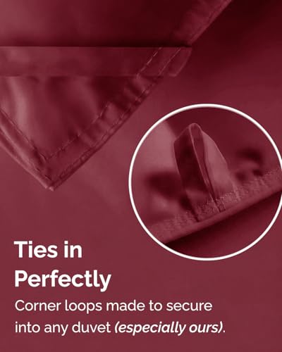 Image of Twin Size, Burgundy Alternative Down Comforter - Warm, Lightweight & Breathable Hotel Quality Bedding Set for Men, Women, Kids & Teens - All Season Oversized Cooling Microfiber Duvet Insert Comforter