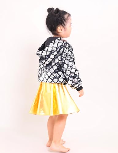 Cilucu Kids Jackets Girls Boys Plaid Sequin Zipper Coat Jacket for Toddler Girls Birthday Outerwear Clothes4