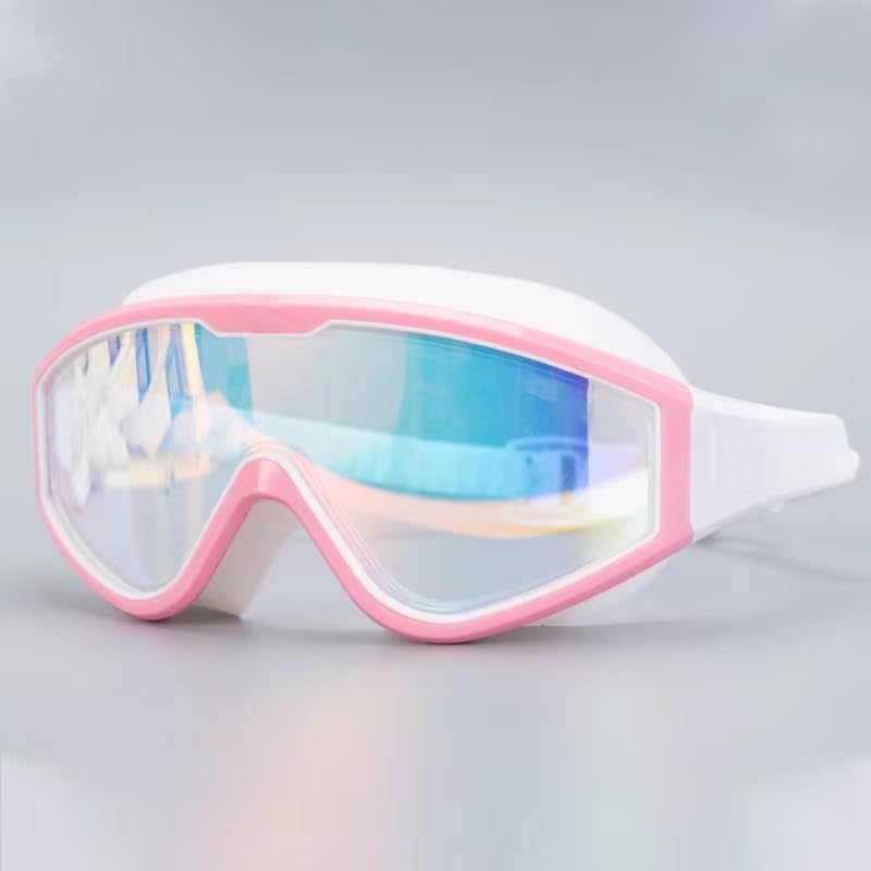 Anti-fog HD Plating Adult Swimming Goggles for Men and Women (WHITE) (Pink)