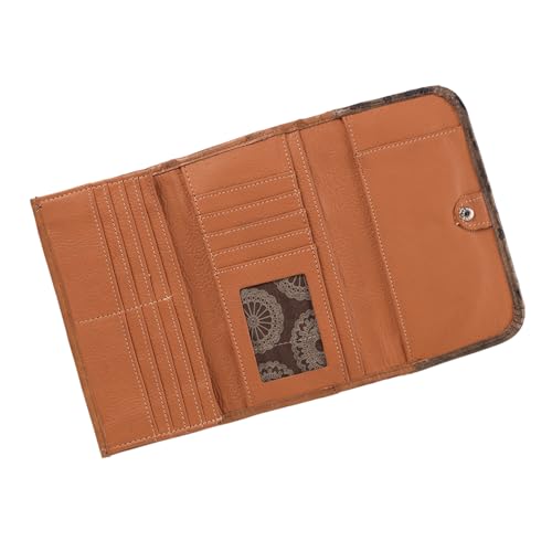 American West Leather Women's Saddle Ridge Tri-Fold Wallet Rust Copper One Size4
