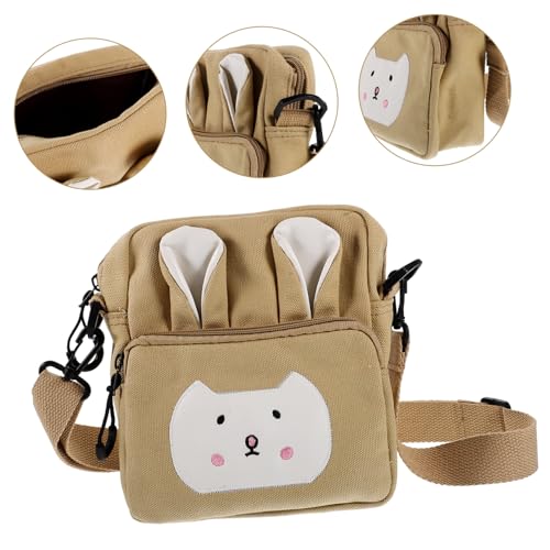 Boy Girl Cartoon Crossbody Bag Adorable Boys and Girls Zipper Pouch for Items Random Color Fashionable Canvas Single Shoulder Bag3