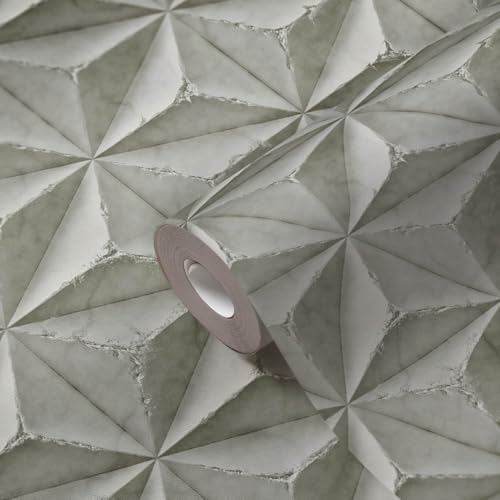 Papier peint géométrique haut de gamme Profhome intissé gris blanc 5,33 m2 - 3