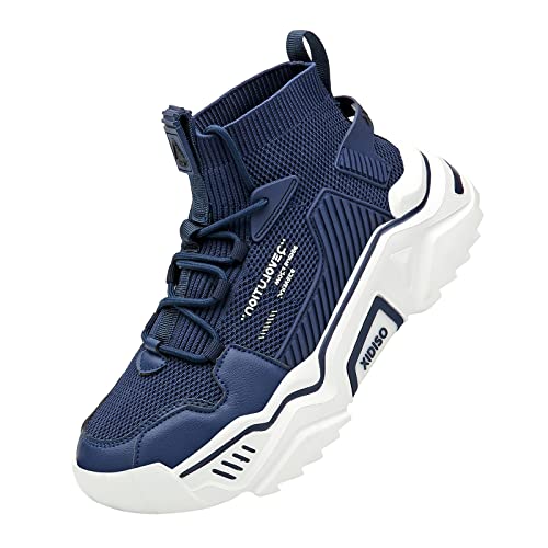 SANNAX Fashion Shoes for Mens High Top Casual Walking Shoes Non Slip Breathable Mesh Lightweight Sneakers2