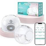 Breast Pump Hands Free with APP for Busy Moms, Momspeace Upgraded Portable Electric Breast Pumps, Discreet Pumping Anywhere, Anti-Backflow, Safe, Double Breast Pumps for Breastfeeding, 24mm, 2 Pack