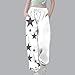 Star Print 2026 Girls Jogger Pants Drawstring Sweatpants Relaxed Trousers Track Bottoms Casual Lounge Pocketed White