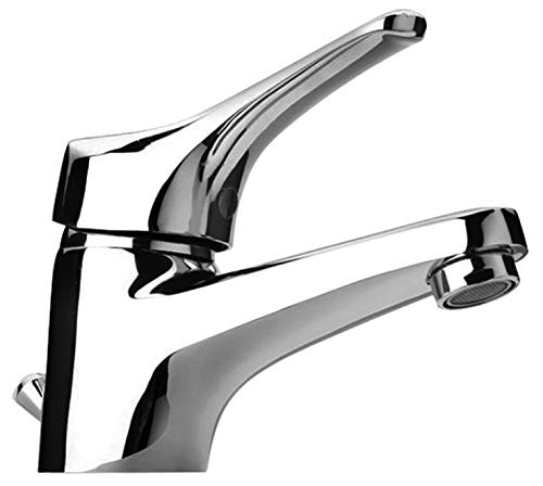 yellowshop  Grifo Lavabo cromado Mod. Ariel grifo baño monomando con Flex inoxidable Desagüe sanitarios