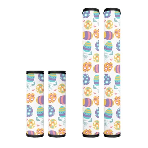Image of Dreaweet Easter Egg Pattern Refrigerator Door Handle Covers Set of 4 Washable Fridge Cover Kitchen Appliance Protector for Oven Dishwashers Microwave,Easter Kitchen Home Decor