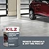 KILZ 1-Part Epoxy Acrylic Concrete & Garage Floor Paint, Silver Gray, Satin, Interior/Exterior Concrete Paint for Basement Floors, Porches, Driveways & Pool Decks, 1 Gallon