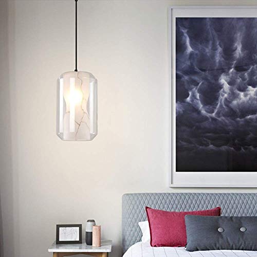 Lustre bar minimaliste en verre et texture imitation marbre durable