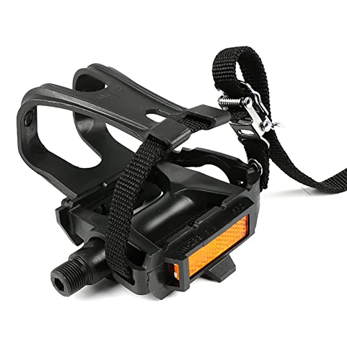 Image of Lightweight Bike Pedals w /Toe Clip Straps MTB Road Bike Bicycle Fixed Bike