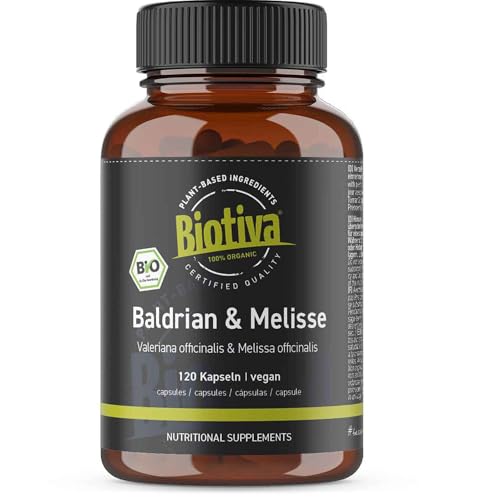 Baldrian & Melisse Bio 150 Kapseln | Baldrianwurzel & Melissenblatt gemahlen | 500mg pro Kapsel | Abgefüllt und kontrolliert in Deutschland