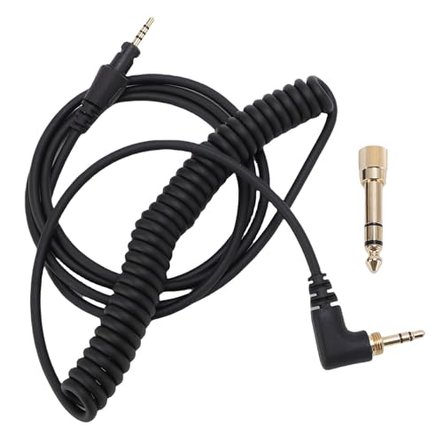 Plyisty Coiled Audio-Kabel für Pioneer DJ Hdj-Cue1 Hdj-Cue1BT HDJ-X5 HDJ-X7 HDJ-S7-Kopfhörer, 90-Grad-Rechtewinkel-Verlängerungskabel mit 6,35 Mm Adapter