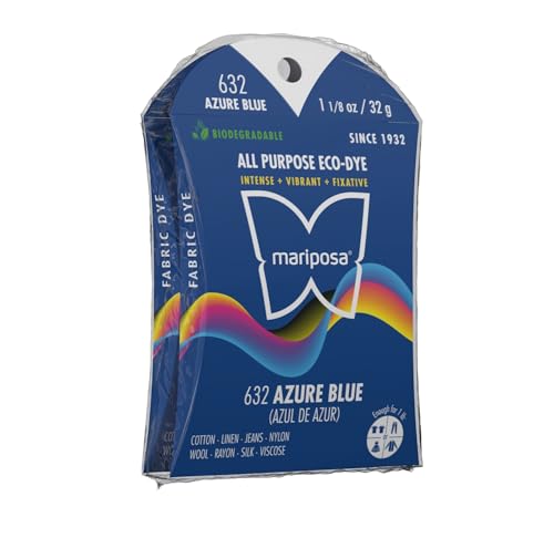 Fabric Dye Powder; Eco Friendly Biodegradable Clothing Dye Kit All Purpose Color for Natural and Synthetic Fabrics (Azure Blue (632))