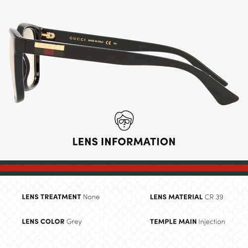 Image of Gucci GG0746S Lettering Logo Rectangular -Shaped Non-Polarized Sunglasses for Men - Includes Luxury Eyewear Kit - Black Frame with Gray Lens