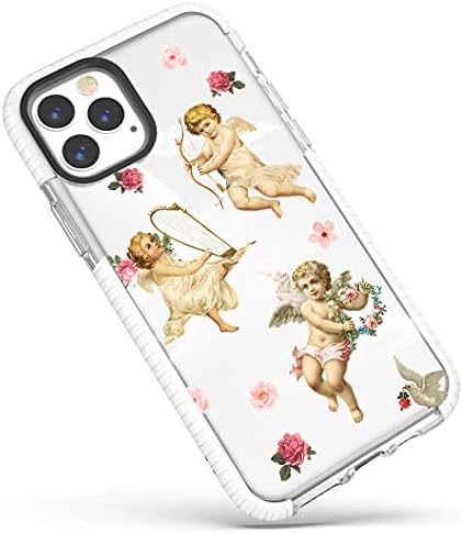 Clear Case Compatible with iPhone 13 Pro Max 6.7 inch,Cute Lovely Cupid Love Angel Floral Cloud Stylish Girls Women Soft Shockproof Protective Case for iPhone 13 Pro Max