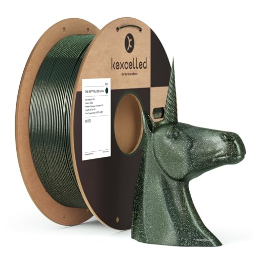 kexcelled Streams Grün Chameleon PLA Filament 1,75 mm Aurora-ähnlicher Fließeffekt Farbe Durch Licht Veränderbar 3D Druckmaterial 1kg Spule Verbirgt die Schichtlinie für Modelle FDM 3D Drucker