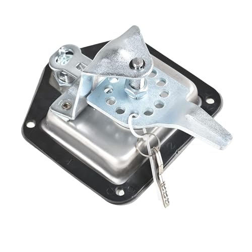 Image of 1-Pack Trailer Door Latch Rv Door Tool Box Lock T-Handle Lock 304 Stainless Steel with Gasket Keys Highly Polished for Camper RV Truck Tool Truck Trailer Tool Box Trailer, Toolbox