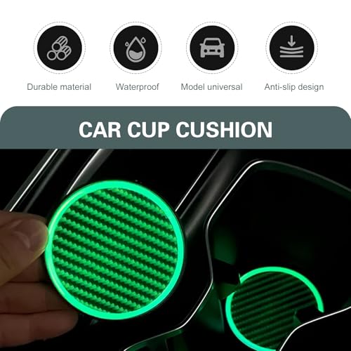 2PCS Posavasos para Portavasos de Carro ABS Negro Fibra de Carbono miniatura 5