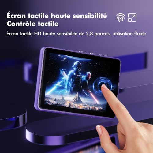 32Go Lecteur MP3 Bluetooth 5.3 avec Haut-Parleur, écran Tactile 2,8 Pouces – vue 6