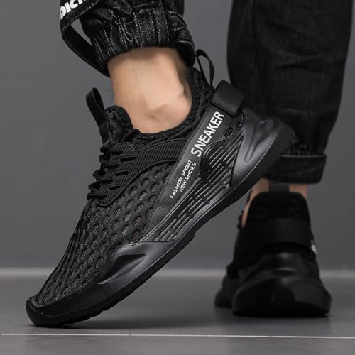 Men's Breathable mesh Sports Shoes - EVA Insole and Sole, lace-up Casual Pure Color, Suitable for Outdoor Hiking and Traveling2