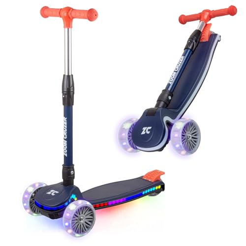 Zoom Cruzer Kids 3 Wheel Scooter - Light Up Scooter For Boys Age 4-8